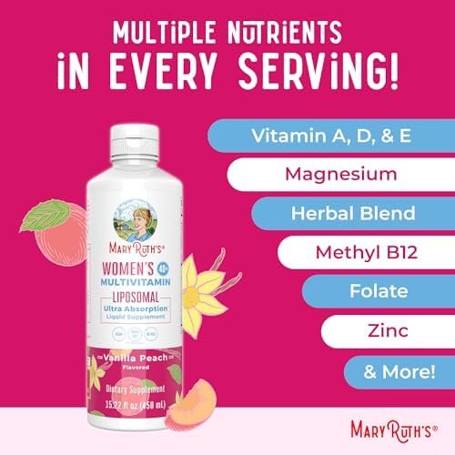 MaryRuth Organics Multivitamin for Women 40+, Womens Multivitamin Liposomal, Immune Support Supplement, Energy Supplements & Sleep Aid, Vegan, Sugar Free, Non-GMO, 15.22 Fl Oz - Image 7