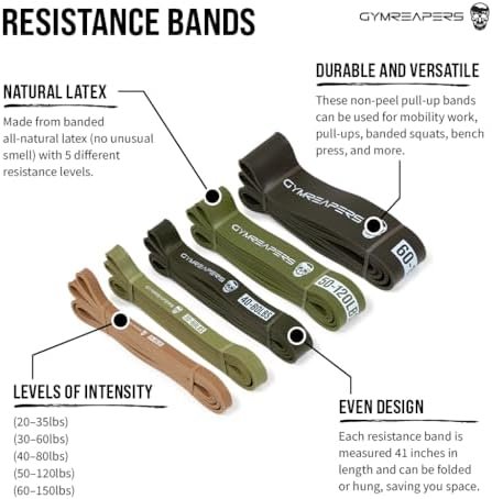 Gymreapers Pull up Resistance Bands for Weight Lifting, Pull Ups - Assistance Bands for Powerlifting, Stretching, WOD, Strength Training - for Men & Women - Image 2