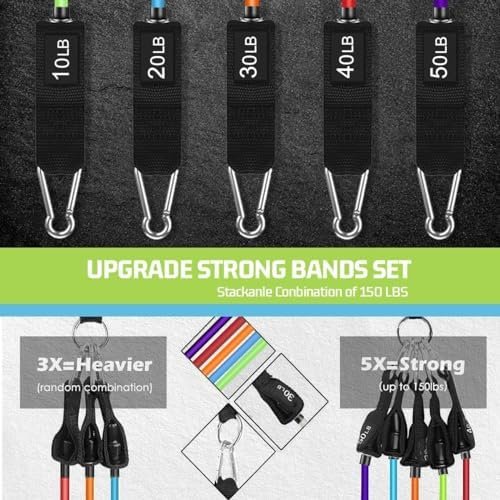 VEICK Resistance Bands, Exercise Bands, Workout Bands, Resistance Bands for Working Out with Handles for Men and Women, Exercising Bands for Fitness Weights Work Out at Home - Image 4