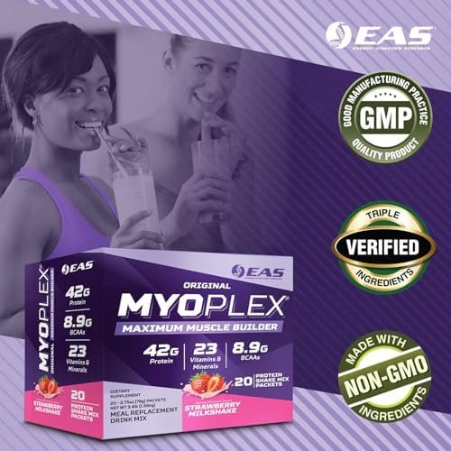 Original Myoplex Maximum Muscle Builder | Meal Replacement Protein Drink Mix | Quality Protein Blend | 42g Protein | 20 Individual Packets (Double Rich Chocolate) - Image 4