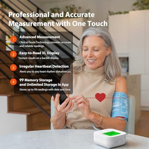 iHealth Track Smart Upper Arm Blood Pressure Monitor with Wide Range Cuff That fits Standard to Large Adult Arms, Bluetooth Compatible for iOS & Android Devices - Image 2