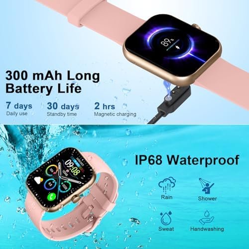 Smart Watch(Answer/Make Call), 1.96" Smartwatch for Men Women, 2025 New Fitness Watch with 110+ Sport Modes, Pedometer, Heart Rate/Spo2/Sleep Monitor, IP68 Waterproof Activity Tracker for Android iOS - Image 7
