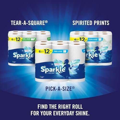 Sparkle Pick-A-Size Paper Towels, 6 Double Rolls = 12 Regular Rolls, Everyday Value Paper Towel With Full And Half Sheets - Image 8