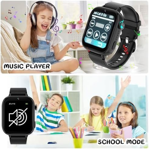 OKYUK 4G Smartwatch, Kids Watch for Kids with SIM Card, 47 Exciting Games, Two-Way Calling Feature, SOS Emergency Call Button Ideal for Kids Aged 3-12, Children’s Cell Phone Alternative (Black) - Image 4