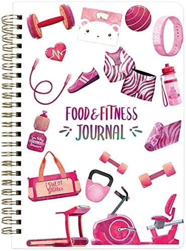 Food Fitness Workout Journal Weight Loss Nutrition Wellness Calorie Counter Log Diary Notebook Meal Planner Diet Exercise Training Health Tracker 6.1″ x 8.5″