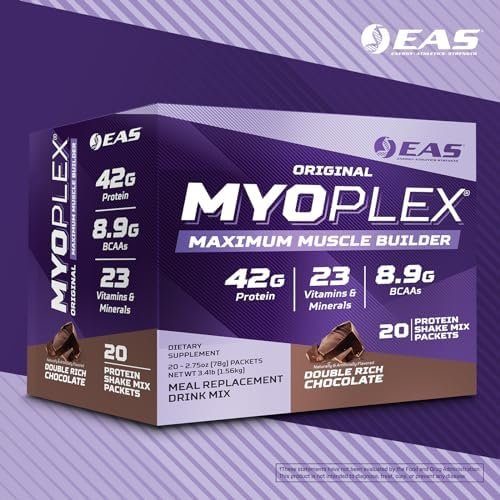 Original Myoplex Maximum Muscle Builder | Meal Replacement Protein Drink Mix | Quality Protein Blend | 42g Protein | 20 Individual Packets (Double Rich Chocolate) - Image 7