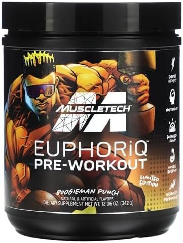 Pre Workout Powder MuscleTech EuphoriQ PreWorkout Smart Pre Workout Powder for Men & Women Caffeine Metabolite Fueled with Paraxanthine Boogieman Punch (20 Servings)