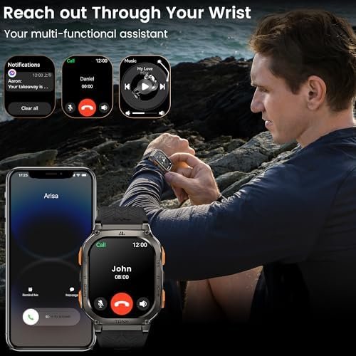 KOSPET Tank M3 Ultra Smart Watch with GPS, 50M Waterproof, Compass, Altitude, Air Pressure, 480mAh Extra Large Battery, Full Stainless Steel, Bluetooth Call, 1.96'' AMOLED Always-on Display, AI Voice - Image 5