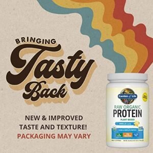Vegan Protein Powder – Vanilla Protein Powder, Organic Protein Powder, 22g Plant Based Protein & BCAAs, Probiotics & Digestive Enzymes – Garden of Life Protein Powder, Gluten & Lactose Free 1.5 LB