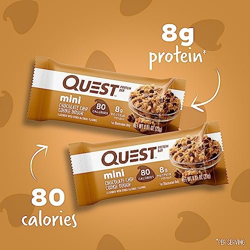 Quest Nutrition Mini Chocolate Chip Cookie Dough Protein Bars, 8g Protein, 1g Sugar, 2g Net Carbs, Gluten Free, 14 Count - Image 2