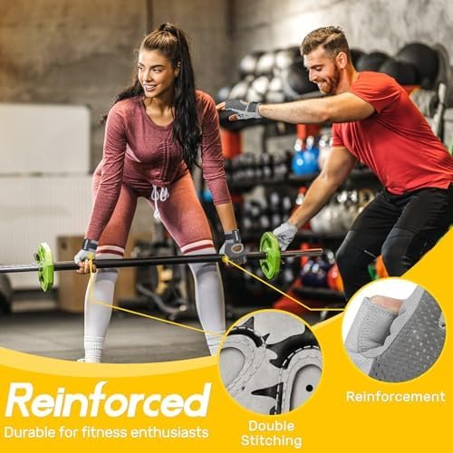 Workout Gloves for Men and Women - Ideal for Light & Medium Gym Exercise Training & Cycling, Includes Padded Design, Detachable Wrist Strap & Storage Mesh Bag - Image 4