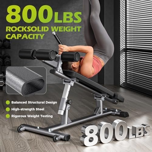 Semi-Commercial Sit-Up Bench with Reverse Crunch Handle for Ab & Core Workout and Decline Bench Press, Adjustable Weight Bench Press Set with 4 Adjustable Heights for Home Gym Strength Training - Image 4