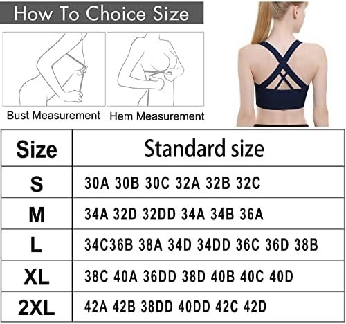 Double Couple Sports Bras for Women Padded High Impact Seamless Criss Cross Back Workout Tops Gym Activewear Bra - Image 2