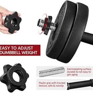 Yaheetech Adjustable Dumbbells Weight Set Dumbbell Weights Exercise & Fitness Equipment w/ 4 Spinlock Collars for Women & Men Home Gym Strength Training