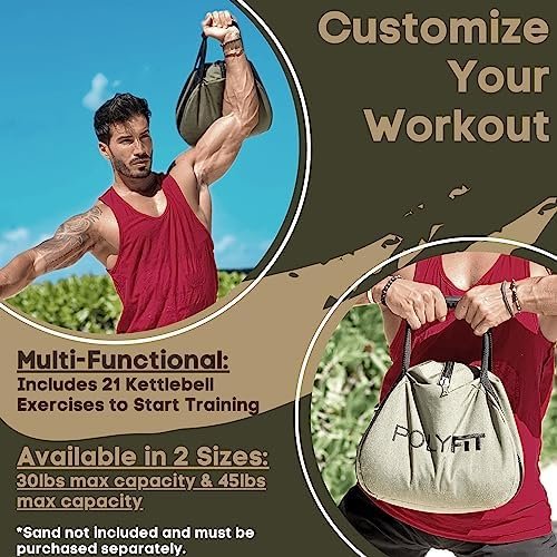 Polyfit Kettlebell Sandbag for Fitness - Adjustable Kettlebell Workout Sandbags - 30lb/45lb - Image 3