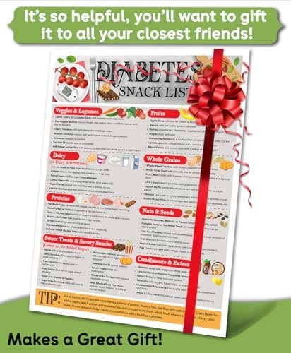 Magnetic 8.5x11 Diabetes Snack List Fridge Magnet – Healthy Low-Sugar Diet Planner, Low-Carb Nutritional Guide & Visual Aid for Meal Planning, Balanced Diabetics Chart, Waterproof & Humidity Resistant - Image 2