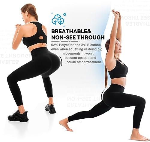 Hethrone Leggings for Women, Leggings High Waisted Soft Women's Leggings for Workout Yoga Gym - Image 3
