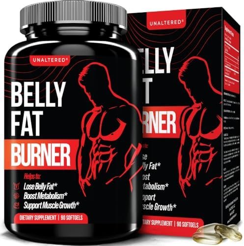 UNALTERED Belly Fat Burner for Men – Natural Weight Loss Pills to Support Reduced Body Fat, Preservation of Lean Muscle Mass, and a Healthy Metabolism – CLA Dietary Supplement – 90 Softgel Capsules