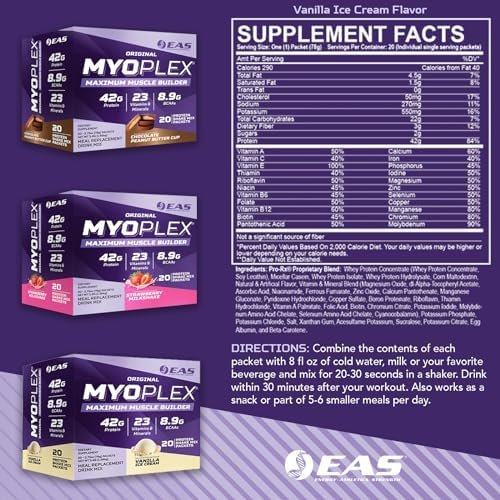 Original Myoplex Maximum Muscle Builder | Meal Replacement Protein Drink Mix | Quality Protein Blend | 42g Protein | 20 Individual Packets (Double Rich Chocolate) - Image 2