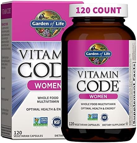 Garden of Life Multivitamin for Women, Vitamin Code Women’s Multi – 120 Capsules, Whole Food Womens Multi, Vitamins, Iron, Folate not Folic Acid & Probiotics for Womens Energy, Vegetarian Supplements