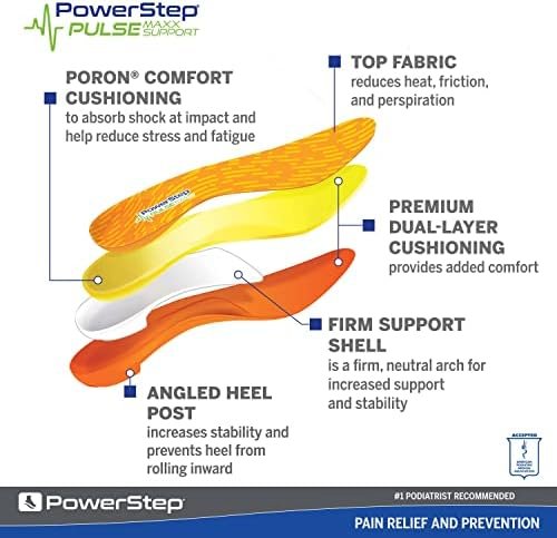 PowerStep Pulse Maxx Running Insoles - Overpronation Corrective Orthotic Inserts for Running Shoes - Maximum Ankle, Foot Pain Relief & Arch Support Insoles - Made in The USA (M 10-10.5, F 12) - Image 2