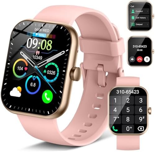 Smart Watch(Answer/Make Call), 1.96″ Smartwatch for Men Women, 2025 New Fitness Watch with 110+ Sport Modes, Pedometer, Heart Rate/Spo2/Sleep Monitor, IP68 Waterproof Activity Tracker for Android iOS