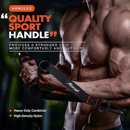 HPYGN Exercise Handle, Replacement Fitness Equipment for Pilates, Yoga, Strength Trainer, Pull Down Home Gym Red, Grey, Blue Working Out Handle - Image 8