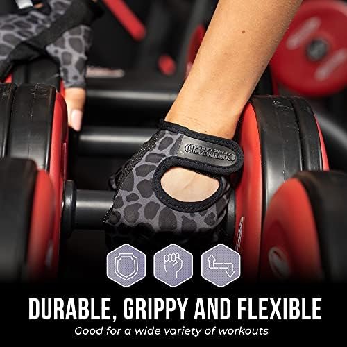 5297 Womens Design Series Leopard Print Lifting & Rowing Gloves (Pair) - Lightweight Vegan Medium Padded Microfiber Amara Leather w/Griplock Silicone - Image 6
