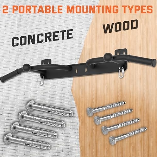 Wall Mounted Pull Up Bar - Heavy Duty Chin Up Bar, Strength Training, Outdoor Pull-Up Bar for Garage, Joist, Wall Mount - Multifunctional Fitness Bar,Supports up to 600 Lbs - Image 6