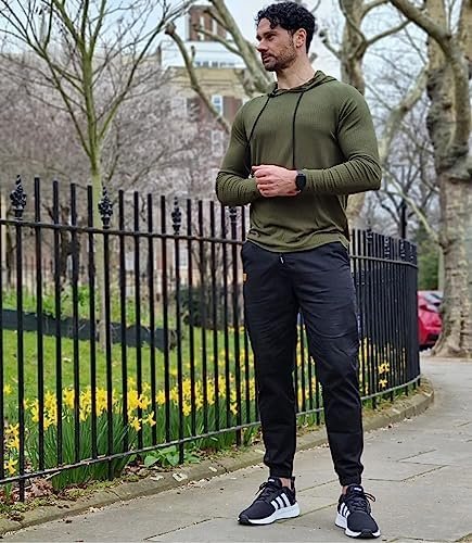 JMIERR Mens Casual Joggers Pants - Cotton Drawstring Chino Cargo Pants Hiking Outdoor Twill Track Jogging Sweatpants Pants - Image 6