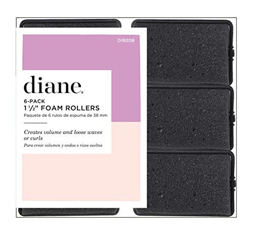 Diane Foam Rollers, Black, 1.5″, 6/bag