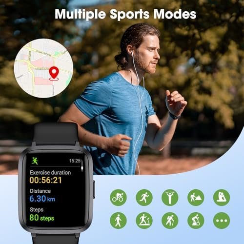 Fitness Tracker Watch, Step Tracker with Heart Rate, Blood Oxygen Sleep Monitor, 5ATM Waterproof Pedometer, Step Calorie Counter, Health Fitness Watch for Sports, Activity Tracker for Women Men - Image 4