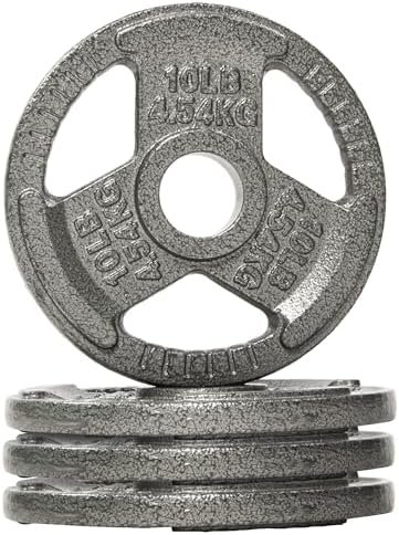 2-Inch Olympic Cast Iron Weight Plate for Strength Training & Weightlifting, Multiple Sizes