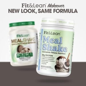 Fit & Lean Meal Shake, Fat Burning Meal Replacement, Meal Replacement with Protein, Fiber, Probiotics and Organic Fruits & Vegetables, Cookies and Cream, 1lb, 10 Servings Per Container