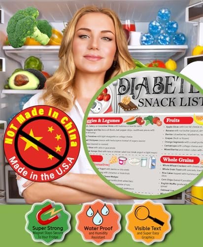 Magnetic 8.5x11 Diabetes Snack List Fridge Magnet – Healthy Low-Sugar Diet Planner, Low-Carb Nutritional Guide & Visual Aid for Meal Planning, Balanced Diabetics Chart, Waterproof & Humidity Resistant - Image 6