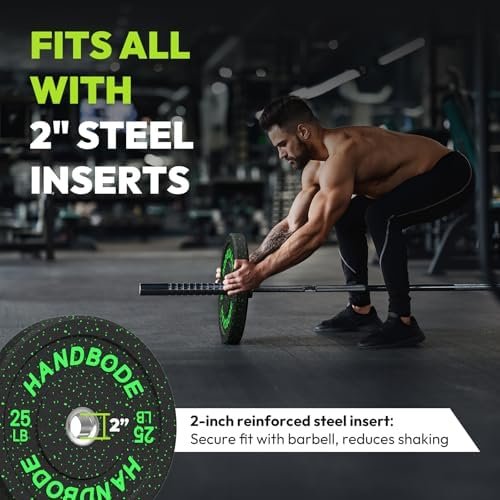 2-Inch Bumper Plates High Bounce, Olympic Weight Plate Set 45/100/160/190/260/300lb, Barbell Weight Plates Set for Home Gym, Colored Weights Rubber Strength Training Plate for Weight Lifting - Image 5