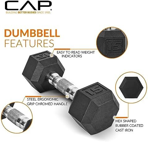 CAP Barbell Dumbbell Set with Rack | Multiple Options in 150lbs and 210lbs - Image 3
