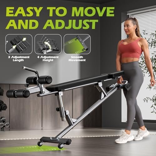 Semi-Commercial Sit-Up Bench with Reverse Crunch Handle for Ab & Core Workout and Decline Bench Press, Adjustable Weight Bench Press Set with 4 Adjustable Heights for Home Gym Strength Training - Image 6