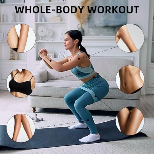 Resistance Loop Exercise Bands for Home Fitness, Yoga Pilates, Stretching, Strength Training, and Physical Therapy - Elastic Bands Set Workout Bands for Women&Men (5pcs Set) - Image 4