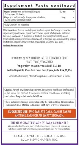 New Chapter Men's Multivitamin Advanced Formula for Stress, Brain, Immune, Heart & Energy Support, Higher Levels of Whole-Food Fermented Essential Nutrients for Men + Selenium + B Vitamins, 120 ct - Image 8