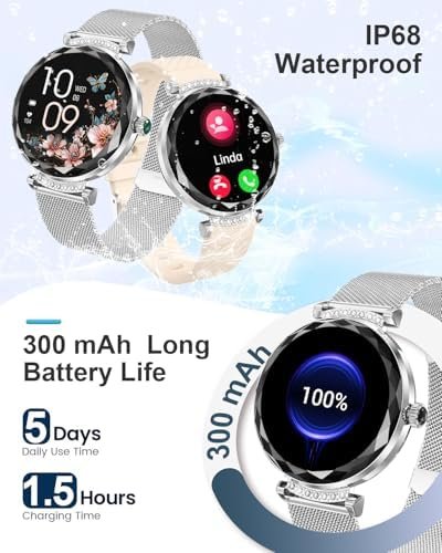 Smart Watch (Answer/Make Calls), 1.19" Smart Watches for Women 110+ Sports Modes Fitness Tracker with Blood Pressure/Heart Rate/Sleep Monitor, IP68 Waterproof Activity Tracker for Android and iPhone - Image 8