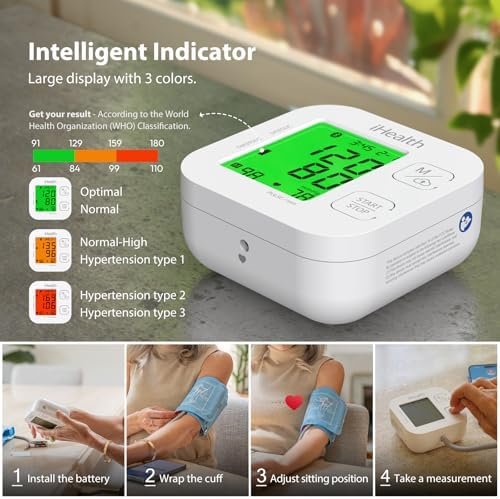 iHealth Track Smart Upper Arm Blood Pressure Monitor with Wide Range Cuff That fits Standard to Large Adult Arms, Bluetooth Compatible for iOS & Android Devices - Image 3