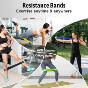 Resistance Bands for Working Out, Exercise Bands Resistance Bands Set with 5 Resistance Levels, Multi-Colored Workout Bands for Indoor and Outdoor Fitness, Leg Strength Training, Rehab, Yoga