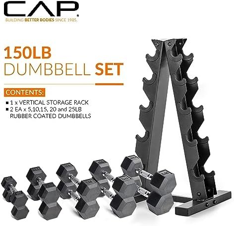 CAP Barbell Dumbbell Set with Rack | Multiple Options in 150lbs and 210lbs - Image 2