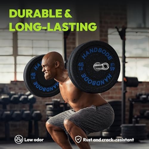 2-Inch Bumper Plates High Bounce, Olympic Weight Plate Set 45/100/160/190/260/300lb, Barbell Weight Plates Set for Home Gym, Colored Weights Rubber Strength Training Plate for Weight Lifting - Image 9