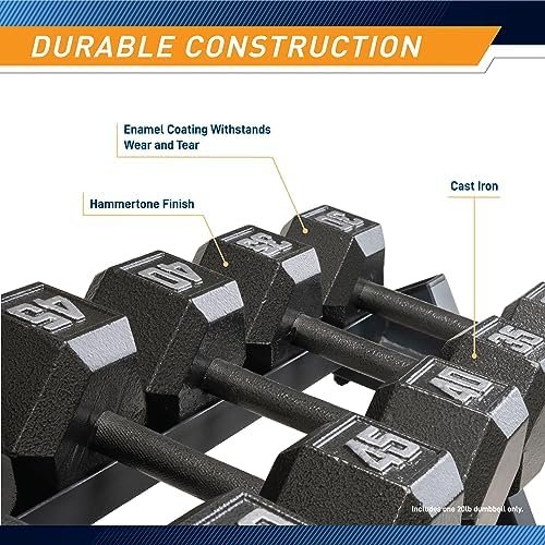 Marcy Cast Iron Hex Dumbbells Collection - Available size from 3-lb to 100-lb, SOLD INDIVIDUALLY - Image 4