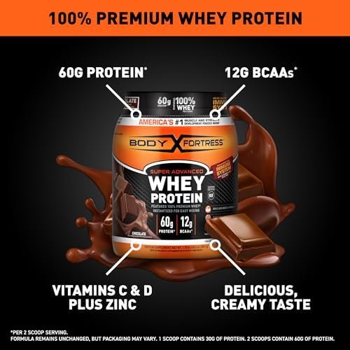 Body Fortress 100% Whey, Premium Protein Powder, Chocolate, 1.78lbs - Image 2