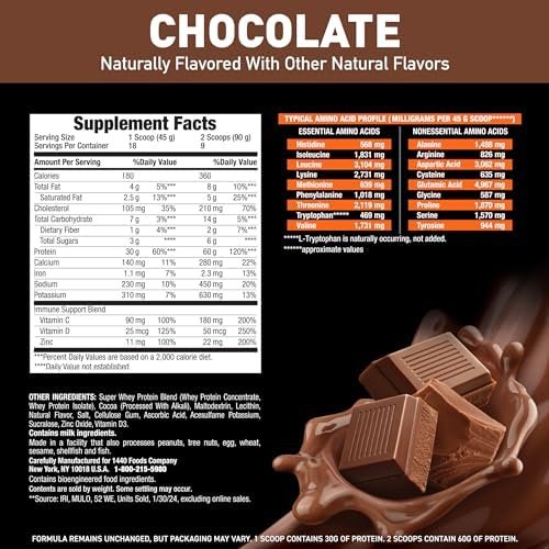 Body Fortress 100% Whey, Premium Protein Powder, Chocolate, 1.78lbs - Image 4