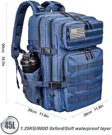LHI Military Tactical Backpack for Men and Women 45L Army 3 Days Assault Pack Bag Large Rucksack with Molle System - Image 2