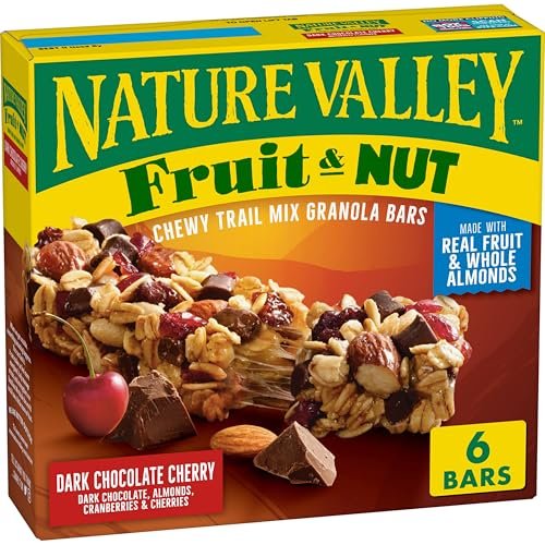 Nature Valley Fruit and Nut Granola Bars, Dark Chocolate Cherry, 6 ct, 7.4 OZ